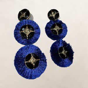 Stella & Dot Gemma Blue & Black Circle Fringe Earring